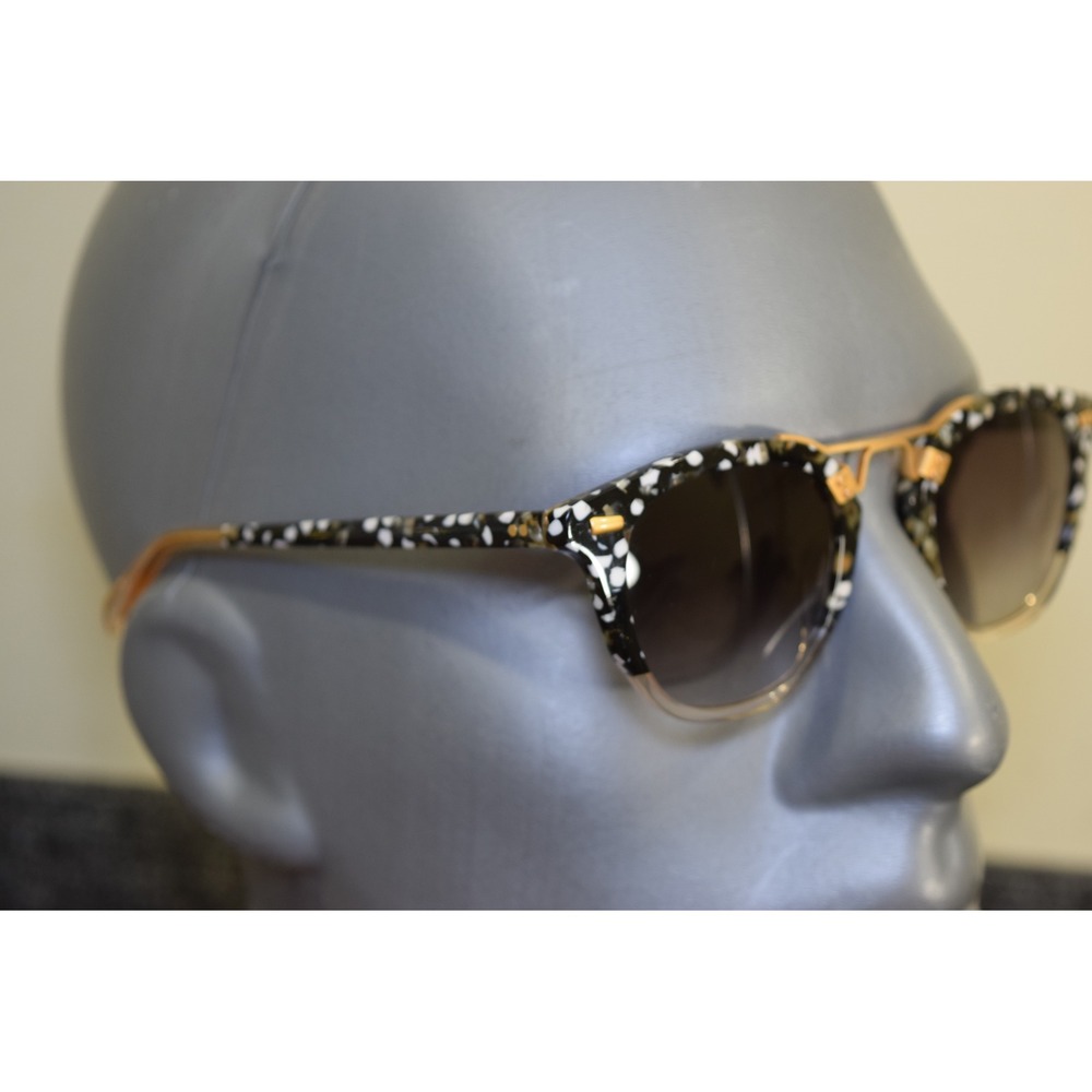 KREWE Beau Black White Tortoise Sunglasses 48 25 Gold Tone Hardware CE 197